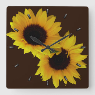 Horloge tournesol Tournesol jaune Horloge murale