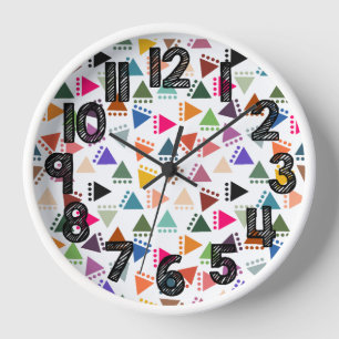 Horloge Triangles Boho Plus Gros
