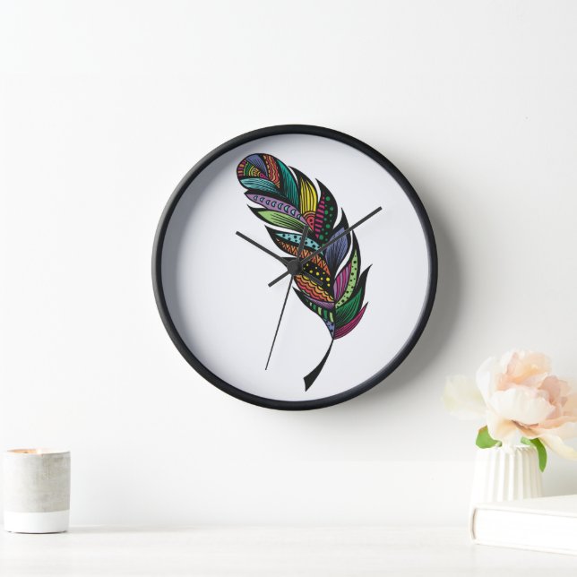 Horloge Tribal Feather Wall Clock (Maison)
