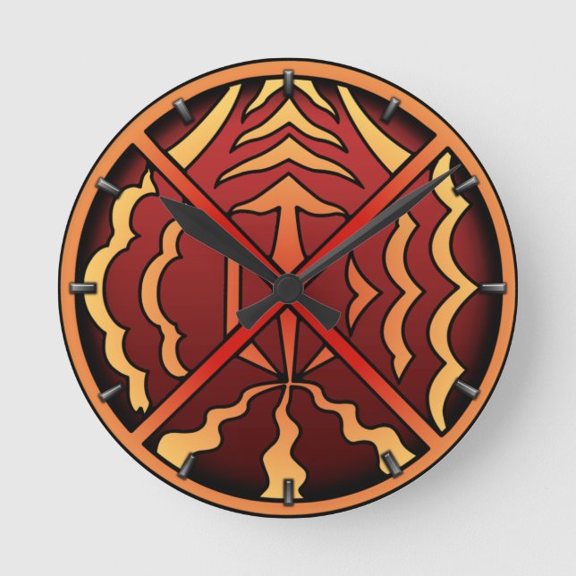 Horloge tribale Moderne Art autochtone Horloges mu (Recto)