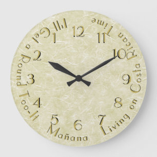 Horloge trop-pour-aller ronde personnalisable