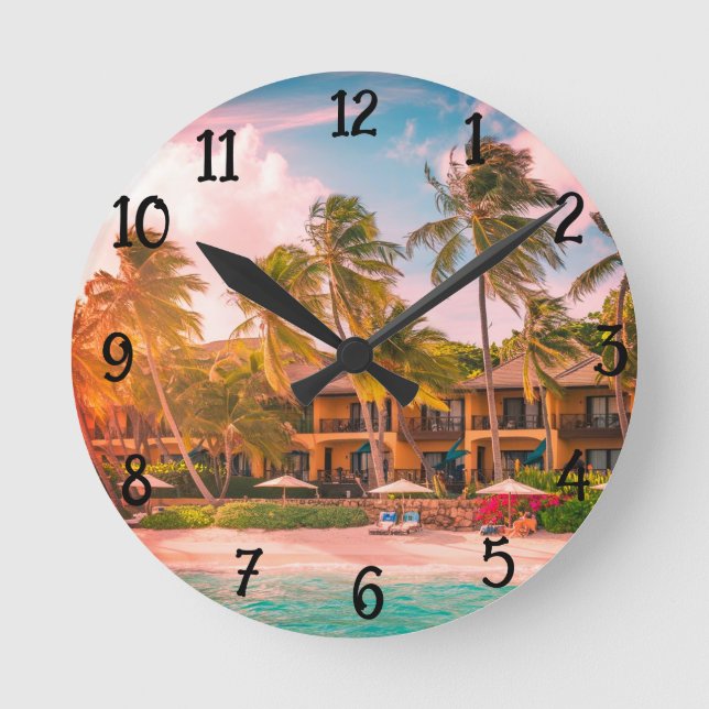 Horloge tropicale ronde acrylique (Recto)