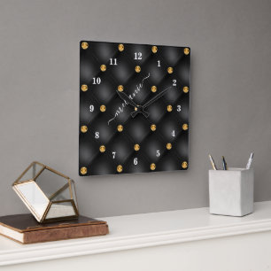 Horloge Tufée Diamond Or Noir avec nom personnalis