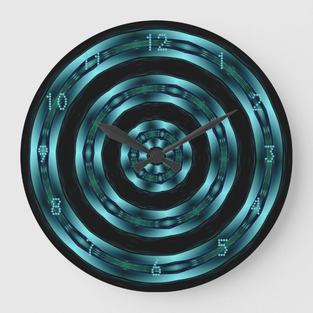 Horloge turquoise Chrome Spirale (Recto)