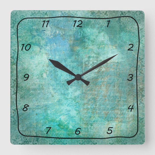 Horloge turquoise et Turquoise Belle à motifs (Recto)