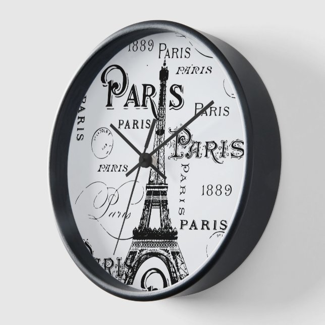 Horloge Typographie Calligraphie Paris France Tour Eiffel (Angle)