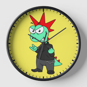 Horloge Tyrannosaurus Rex Habillé Comme Un Punk.