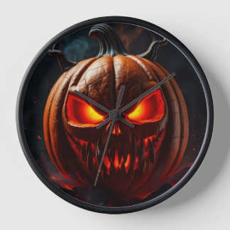 Horloge Ultimate Fiery Pumpkin Horror Clock