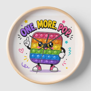 Horloge Un de plus Pop !  Art mural arc-en-ciel coloré Pop