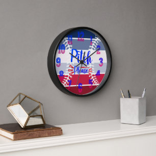 Horloge Un Pitch De Baseball Américain S'Il Vous Plaît