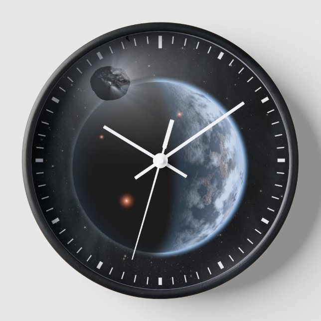 Horloge Une Planète Comme La Terre Avec Des Océans Qui Rev (Recto)