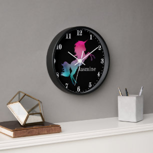 Horloge unicorne de imaginaire mignon ajouter nom Grosse h