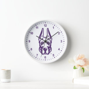 Horloge Université d'Albany Chef de la mascotte Great Dane