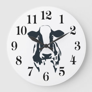 Horloge vache noir et blanc