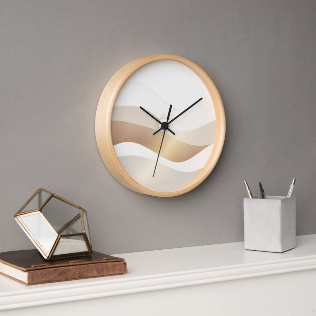 Horloge Vagues calmes du désert avec Fennec Essence | Se m (Bureau)