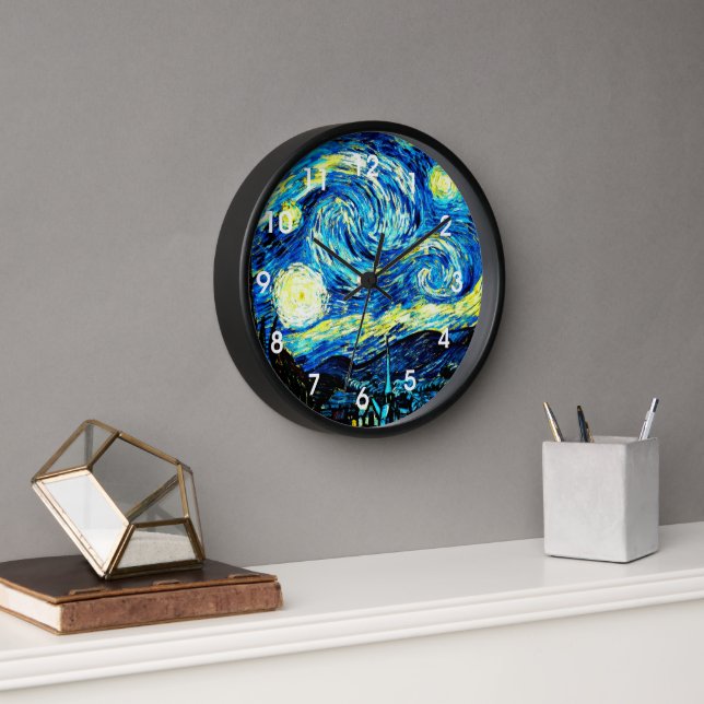 Horloge Van Gogh - Nuit étoilée (Bureau)