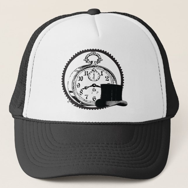 horloge vapeur, engrenage, casquette (Devant)
