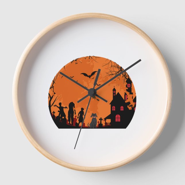 Horloge vecteur halloween (Recto)