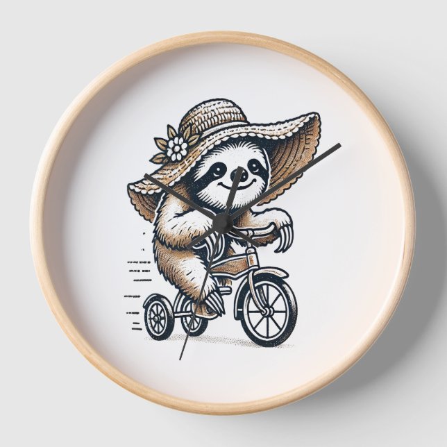 Horloge Vélo d'équitation Sloth (Recto)