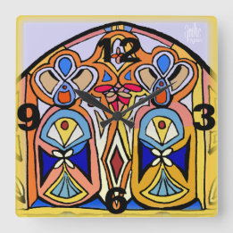 Horloge - Verre coloré inspiré.