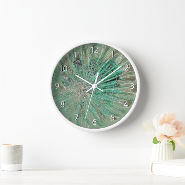 Horloge Verre d'art Bijou riche Parties scintillant Turquo (Maison)