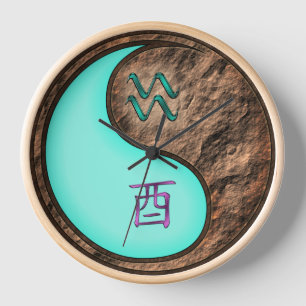 Horloge Verseau & Coq de Terre