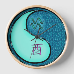 Horloge Verseau & Coq d'Eau