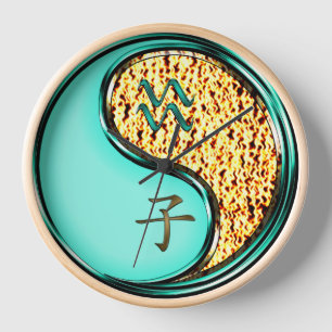 Horloge Verseau & Rat de Feu