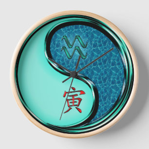 Horloge Verseau & Tigre d'eau