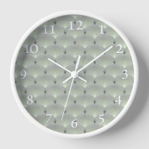 Horloge Vert délicat et gris, art déco.