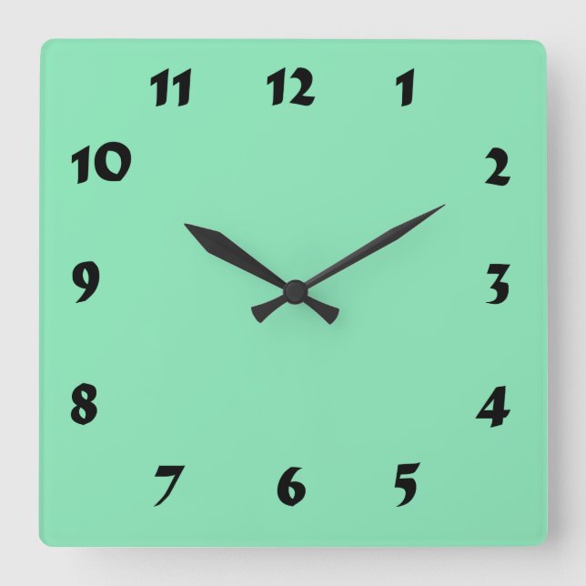 Horloge verte à menthe pastel numérique modifiable (Recto)