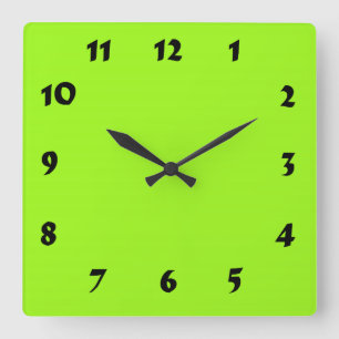 Horloge verte brillante en néon numérique modifiab