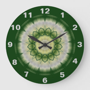 Horloge verte de kaléidoscope de forêt