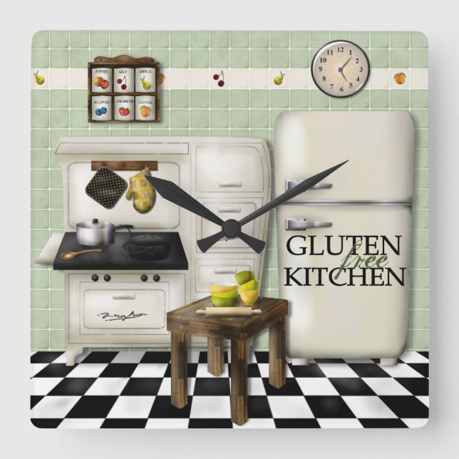 Horloge verte de la cuisine sans gluten (Recto)
