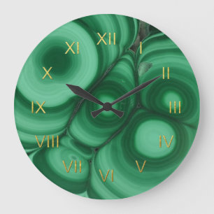 Horloge verte de malachite avec des chiffres de