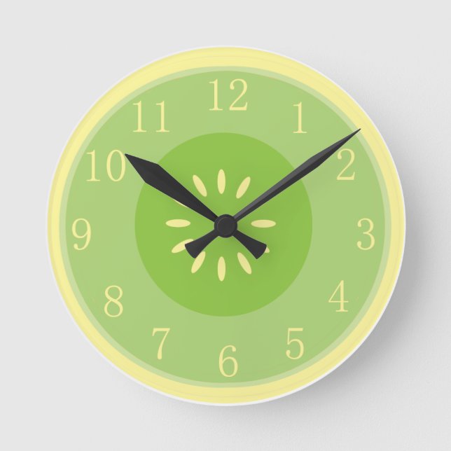 Horloge verte en pastel de cuisine de cool d'art (Recto)