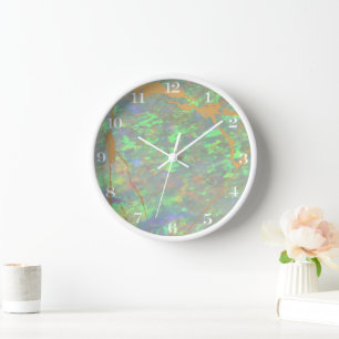 Horloge verte Opale en pierre