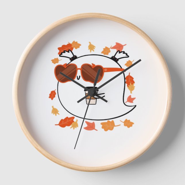 Horloge Vibes D'Automne Cute Ghost Classic T-Shirt (Recto)