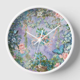 Horloge Victorienne Vintage Forget-Me-Not Ephemera
