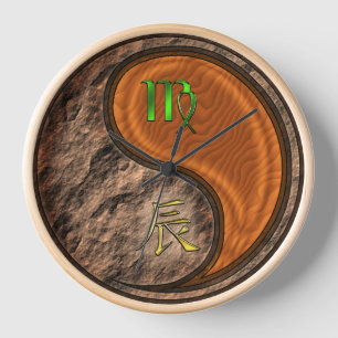 Horloge Vierge & Dragon de Bois