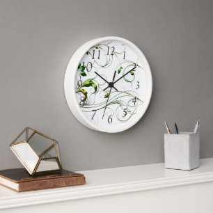 Horloge Vignes vert jaune