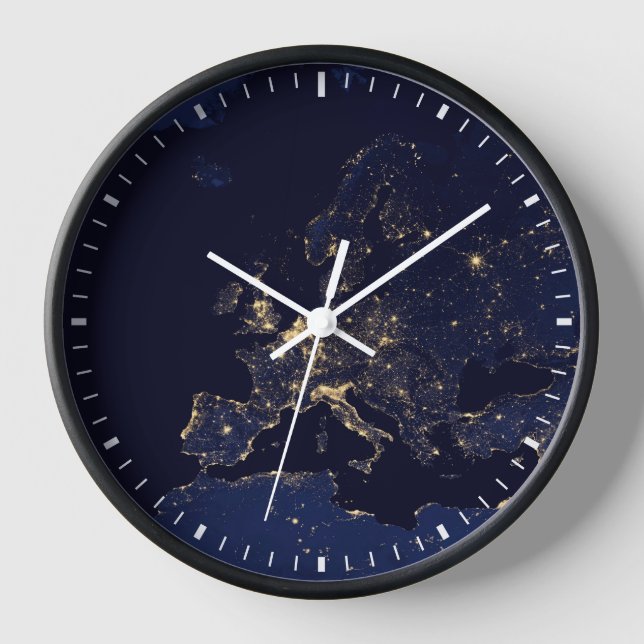 Horloge Ville Éclairante Dans Plusieurs Villes Européennes (Recto)