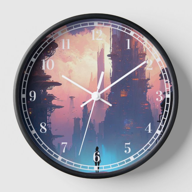 Horloge Ville futuriste de science-fiction (Recto)