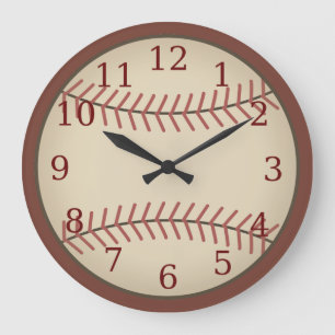 Horloge vintage de baseball rouge