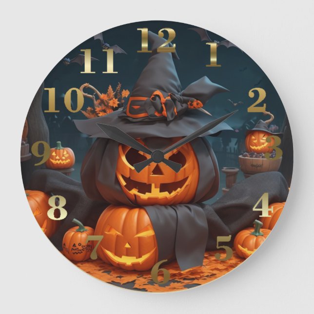 Horloge Vintage gothique Citrouille (Recto)