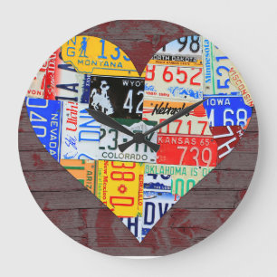 Horloge vintage Recyclée d'art de plaque