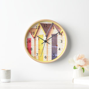 Horloge Vintage, shabby chic, cabanes de plage en bord de 