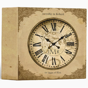 Horloge vintage sur le ęr classeur d'anniversaire