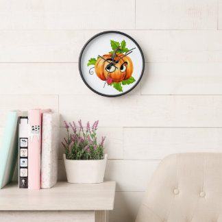 Horloge Visage de Citrouille drôle d'Halloween