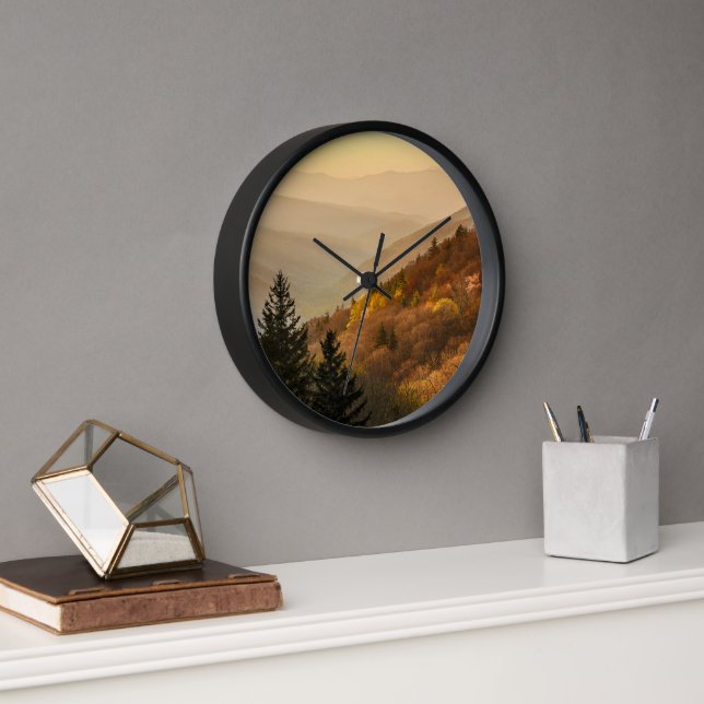 Horloge Vue sur la vallée Oconaluftee | Caroline du Nord (Bureau)